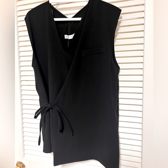 Zara vest side tie split back sleeveless top new without tags - Picture 3 of 9